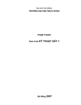 Giáo trình Kỹ thuật sấy 1 - Phạm Thanh