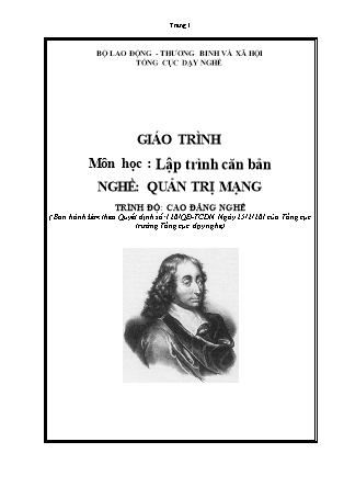 Giáo trình Lập trình căn bản - Võ Thị Ngọc Tú