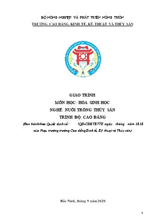 Giáo trình môn học Hóa sinh học