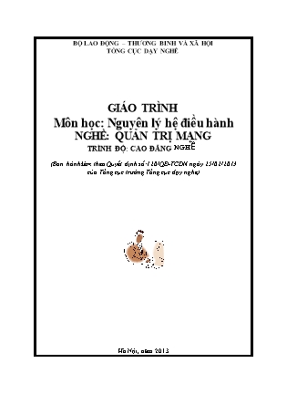 Giáo trình Nguyên lý hệ điều hành - Nguyễn Văn Hưng