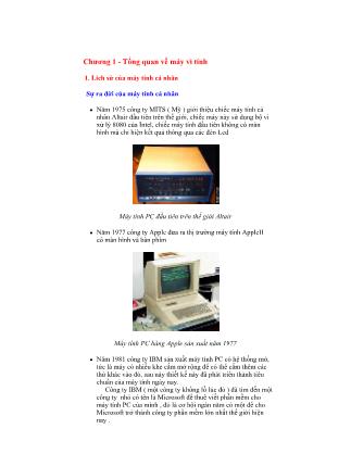 Giáo trình Phần cứng - Chương 1: Tổng quan về máy vi tính