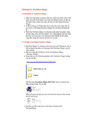 Giáo trình Phần cứng - Chương 14: Partition Magic