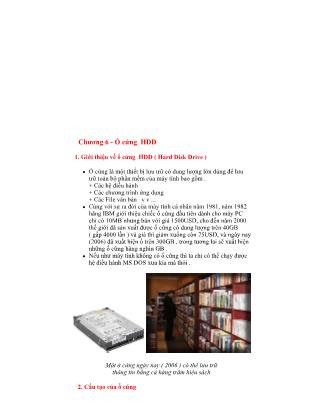 Giáo trình Phần cứng - Chương 6: Ổ cứng HDD