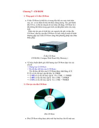 Giáo trình Phần cứng - Chương 7: CD ROM
