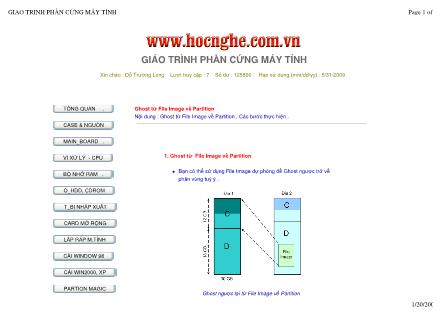 Giáo trình Phần cứng máy tính - Ghost từ file Image về Partition