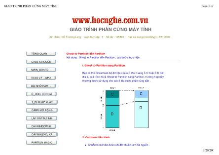 Giáo trình Phần cứng máy tính - Ghost từ Partition sang Partition