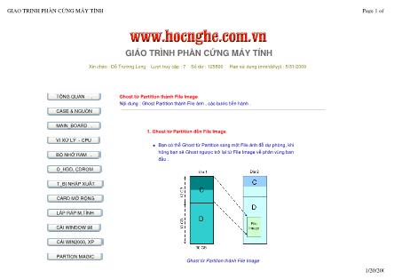 Giáo trình Phần cứng máy tính - Ghost từ Partition thành File Image