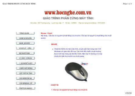 Giáo trình Phần cứng máy tính - Mouse - Chuột