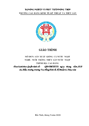 Giáo trình Sản xuất giống cá nước ngọt
