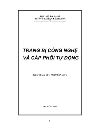 Giáo trình Trang bị công nghệ và cấp phôi tự động