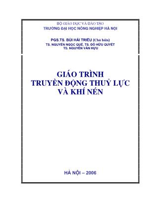 Giáo trình Truyền động thủy lực và khí nén - Bùi hải triều
