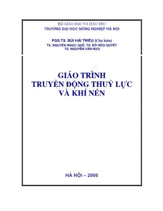 Giáo trình Truyền động Thuỷ lực và Khí nén