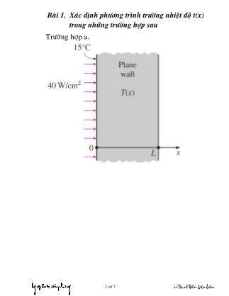 Giáo trình Truyền nhiệt - Ví dụ về điều kiện biên - Nguyễn Toàn Phong