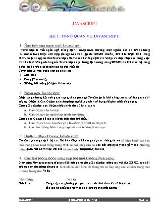 Giáo trình về Javascript