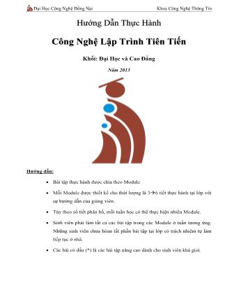 Hướng dẫn thực hành Công nghệ lập trình tiên tiến