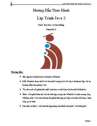 Hướng dẫn thực hành Lập trình Java 2
