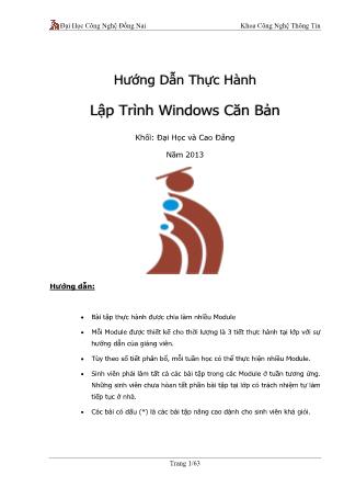 Hướng dẫn thực hành lập trình Windows căn bản