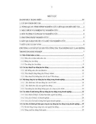 Luận văn Công tác tạo động lực lao động tại Công ty cổ phần Cơ điện và Xây dựng Việt Nam