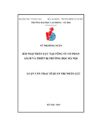 Luận văn Đãi ngộ nhân lực tại Công ty Cổ phần Sách và Thiết bị trường học Hà Nội