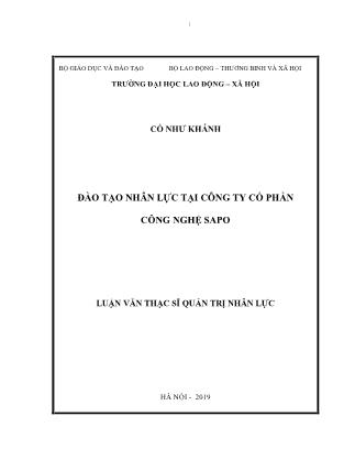 Luận văn Đào tạo nhân lực tại Công ty Cổ phần Công Nghệ Sapo