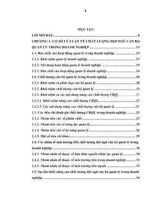 Luận văn Nâng cao chất lượng đội ngũ cán bộ quản lý tại Công ty TNHH MTV Cầu 1 Thăng Long