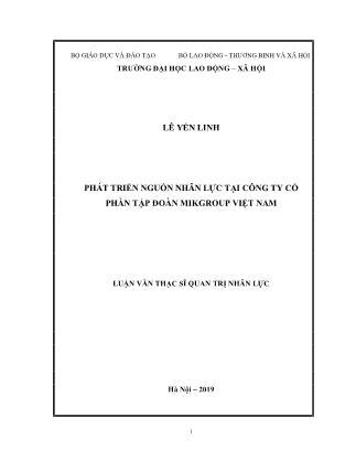 Luận văn Phát triển nguồn nhân lực tại Công ty Cổ phần Tập đoàn MIKGroup Việt Nam