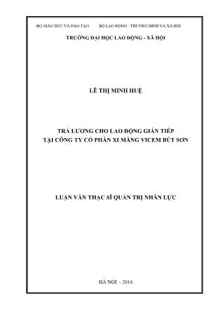 Luận văn Trả lương cho lao động gián tiếp tại Công ty cổ phần xi măng Vicem Bút Sơn
