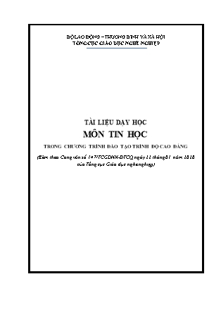 Tài liệu dạy học môn Tin học (Trình độ cao đẳng)