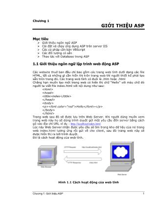 Tài liệu Lập trình ASP - Chương 1: Giới thiệu ASP