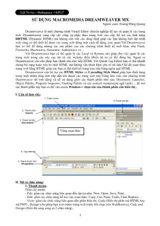 Tài liệu Sử dụng MacroMedia DreamWeaver MX - Hoàng Đăng Quang