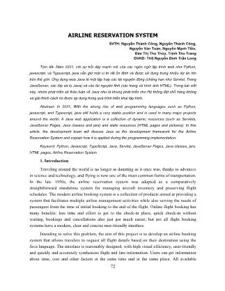 Airline reservation system