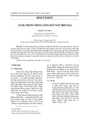 Ẩn dụ trong tiếng lóng Hán ngữ hiện đại