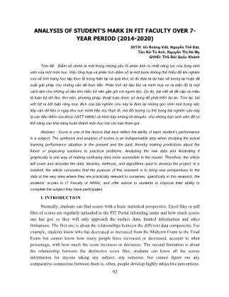Analysis of student’s mark in fit faculty over 7-year period (2014-2020)