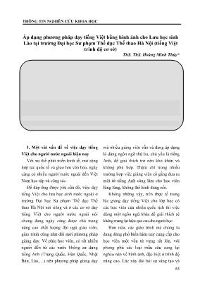 Áp dụng phương pháp dạy tiếng Việt bằng hình ảnh cho Lưu học sinh Lào tại trường Đại học Sư phạm Thể dục Thể thao Hà Nội (tiếng Việt trình độ cơ sở)