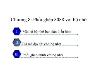 Bài giảng Kiến trúc máy tính - Chương 8: Phối ghép 8088 với bộ nhớ - Vũ Thị Lưu