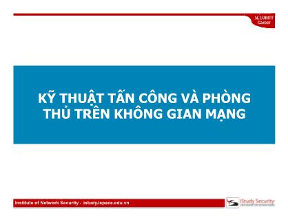 Bài giảng Kỹ thuật tấn công và phòng thủ trên không gian mạng - Module 02: Kỹ thuật tấn công - Lesson 08: Denial of Service