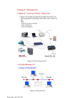 Bài giảng Lắp ráp cài đặt máy tính - Chương 15: Nối mạng LAN