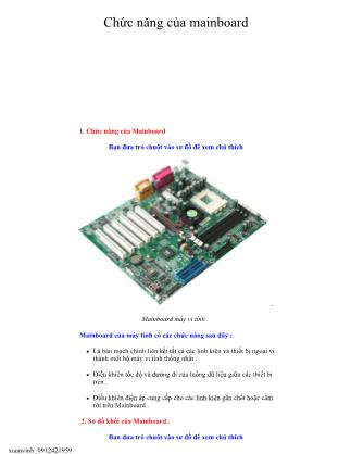 Bài giảng Lắp ráp cài đặt máy tính - Chương 3: Mainboard
