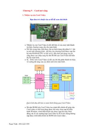 Bài giảng Lắp ráp cài đặt máy tính - Chương 9: Card mở rộng
