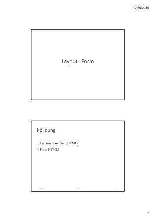 Bài giảng Lập trình Web - Bài 3: Layout-Form