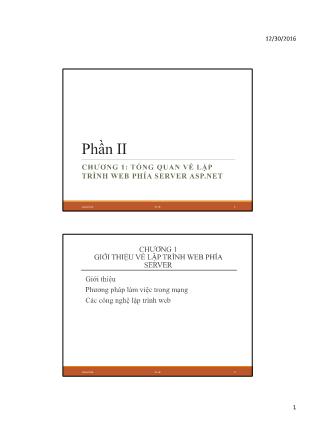 Bài giảng Lập trình Web - Phần 2