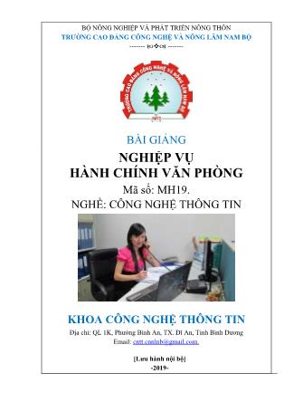 Bài giảng Nghiệp vụ hành chính văn phòng (Phần 1)