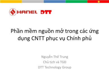 Bài giảng Phần mềm nguồn mở trong các ứng dụng CNTT phục vụ Chính phủ - Nguyễn Thế Trung