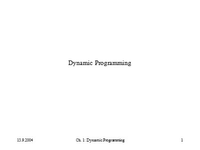 Bài giảng Phân tích thiết kế giải thuật - Chương 1: Dynamic Programming