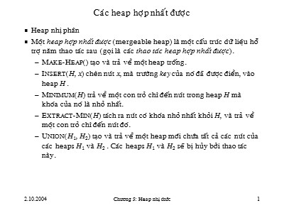 Bài giảng Phân tích thiết kế giải thuật - Chương 5: Heap nhị thức