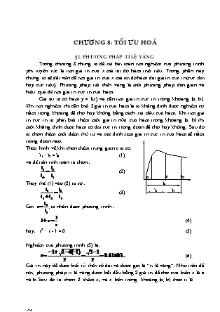 Bài giảng Phương pháp tính - Chương 8: Tối ưu hóa