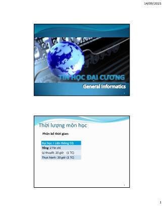 Bài giảng Tin học đại cương - Chương 0: Giới thiệu