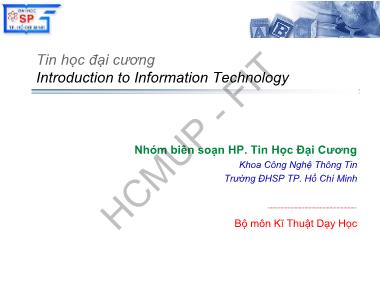 Bài giảng Tin học đại cương - Chương 1: Tổng quan về văn hoá số và Kỹ năng làm việc với máy tính (Phần 2)