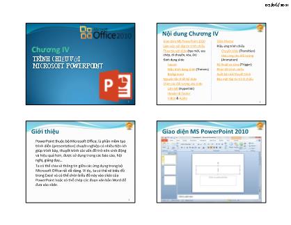 Bài giảng Tin học đại cương - Chương IV: Trình chiếu với microsoft powerpoint
