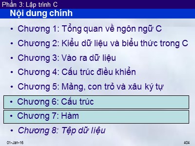 Bài giảng Tin học đại cương - Phần 3: Lập trình C - Chương 7: Hàm